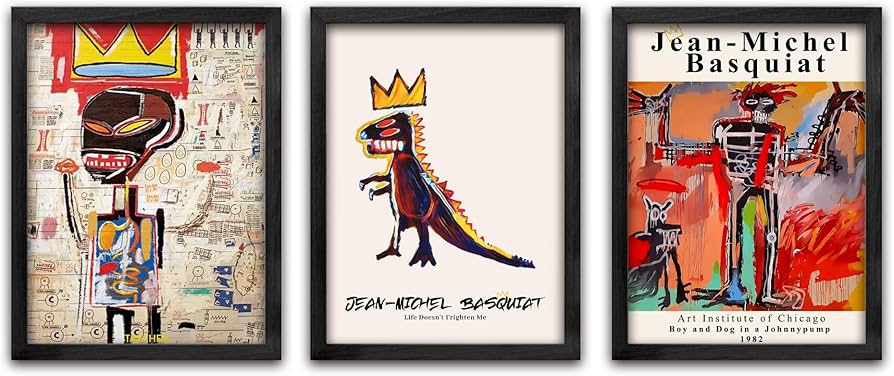 Amazon.co.jp: フレーム入りバスキア壁アート、バスキアポスター