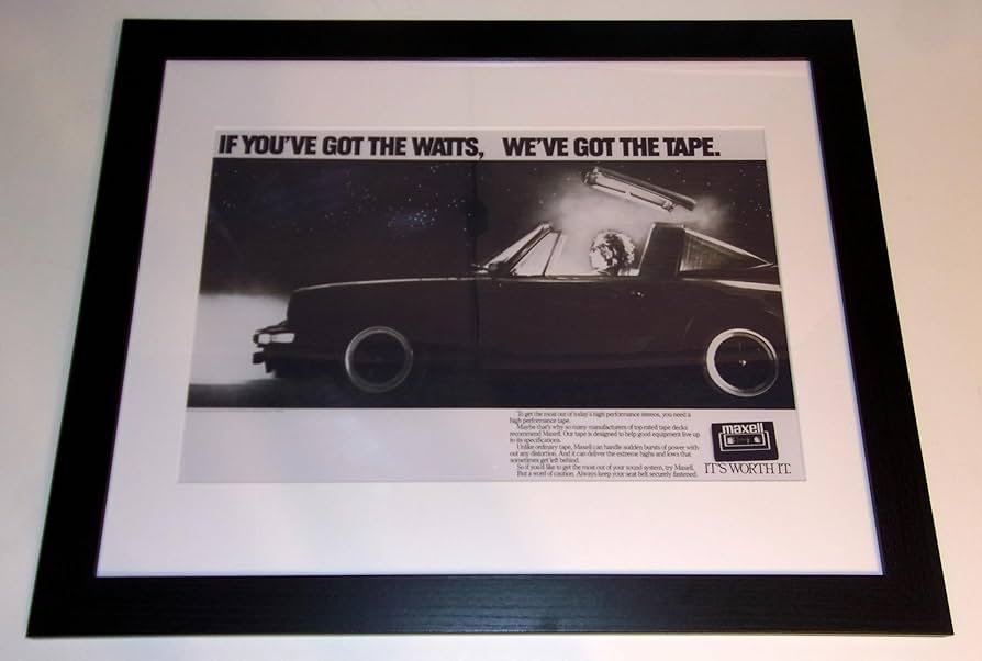 Amazon.com: FRAMED Maxell Cassette Tape BLOWN AWAY 1982 Ad Poster