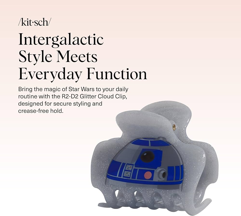 Amazon.com: Kitsch x Star Wars R2-D2 Glitter Medium Hair Clip for