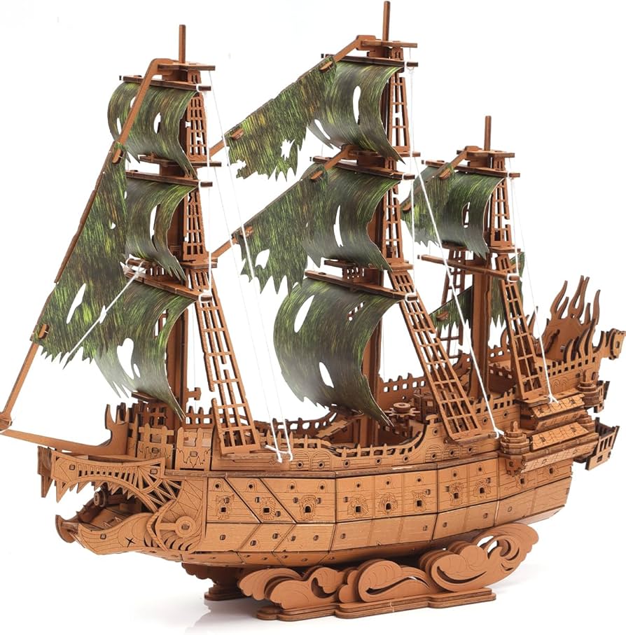Amazon.com: 3D Wooden Flying Dutchman Pirate Ship Puzzle Kits for