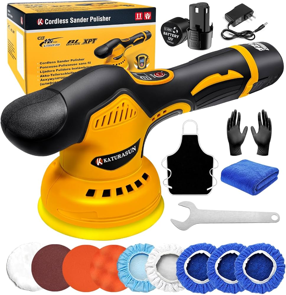Amazon | Katurasun ポリッシャー 車 電動ポリッシャー 充電式 8段階