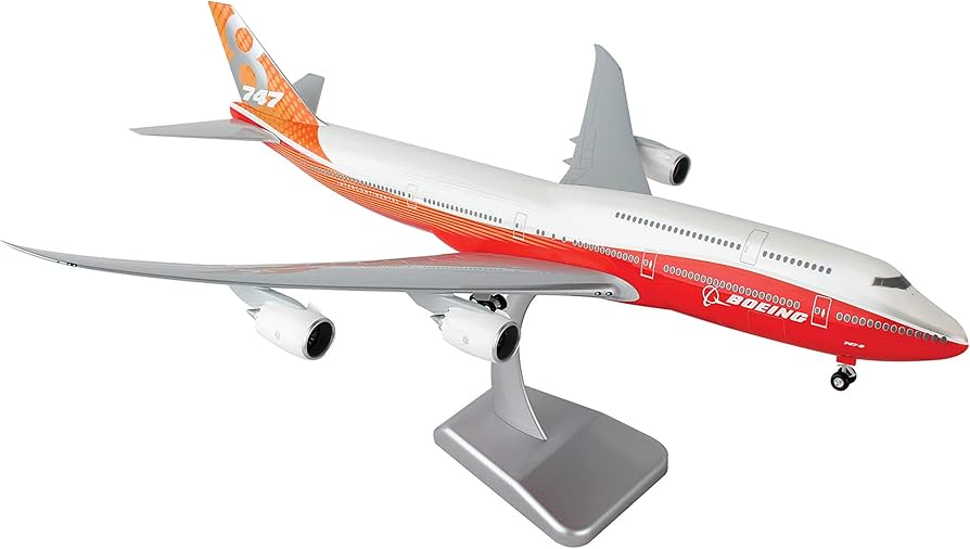 Amazon.com: Daron Hogan Boeing House 747-8 1/200 Red Tail W/Gear