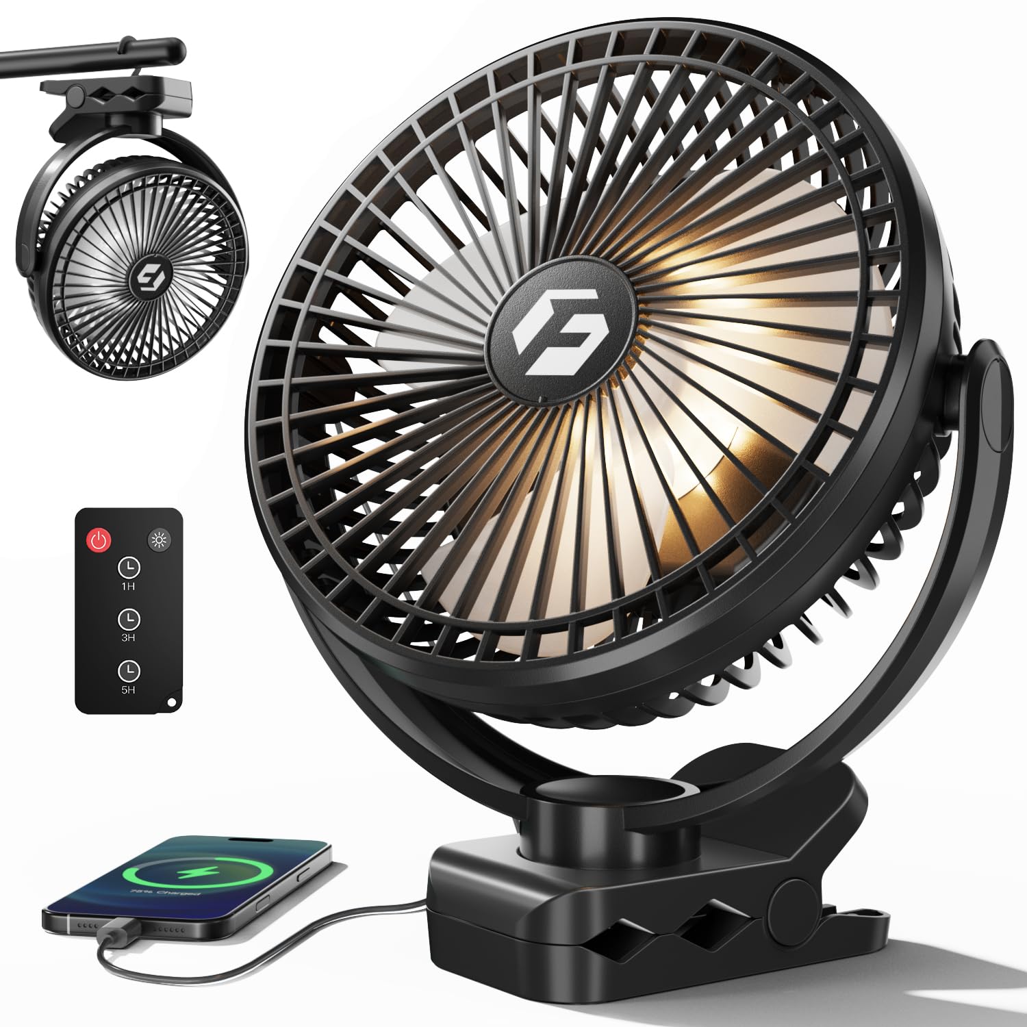Amazon.com: FRIZCOL 12000mAh 8 Inch Portable Clip On Fan