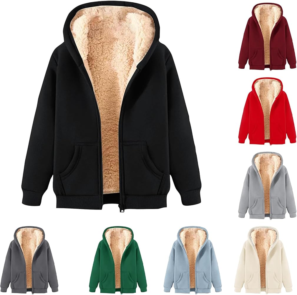 Amazon.com: YSERB Hoodie Men Fuzzy Fleece Sweatshirt Zip Up Thick