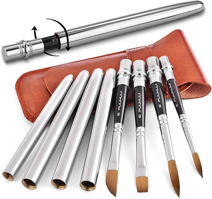 Amazon.com: Sable Travel Watercolor Brushes, Fuumuui 4pcs Kolinsky