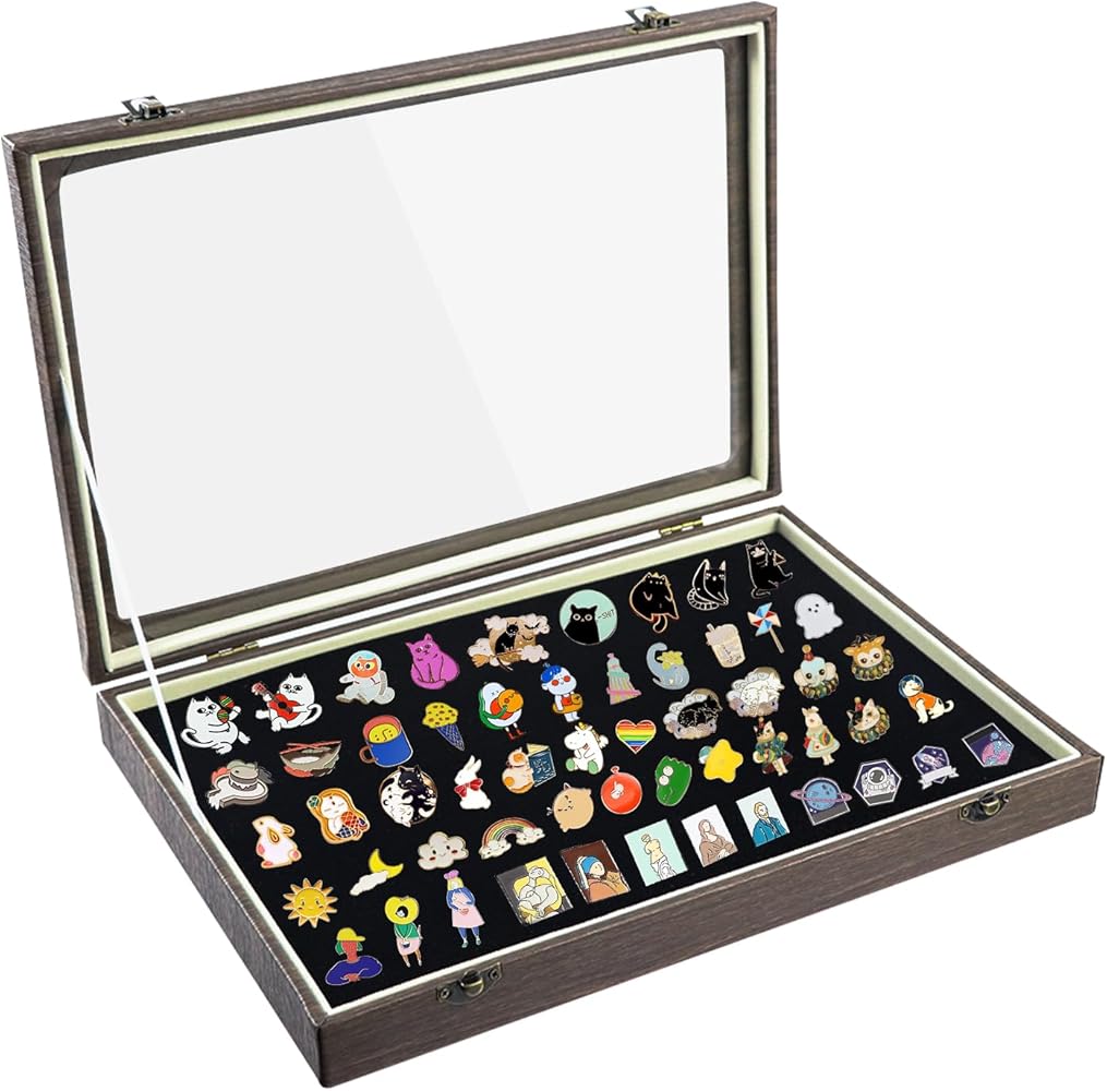 Amazon.co.jp: ピンバッジ ディスプレイ ケース、缶バッジ 収納ケース