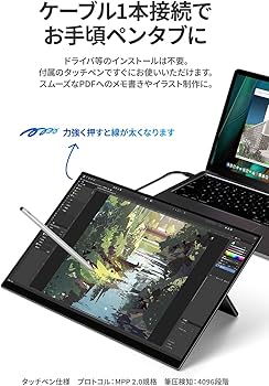 Amazon.co.jp: EHOMEWEI モバイルモニター 15.6インチ 4K タッチペン