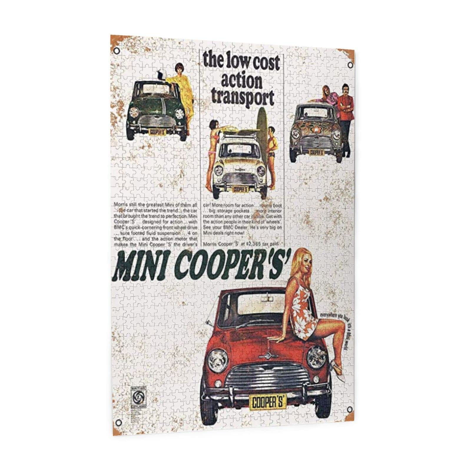 Amazon.co.jp: 1000ピース ジグソーパズル ミニクーパー金属壁サインレ