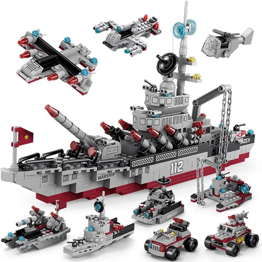 Amazon.com: ENHANA Building Block Warship 25 in1 Battleship