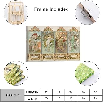 Amazon.co.jp: Alphonse Mucha アルフォンス・ミュシャ 四季 《春·夏