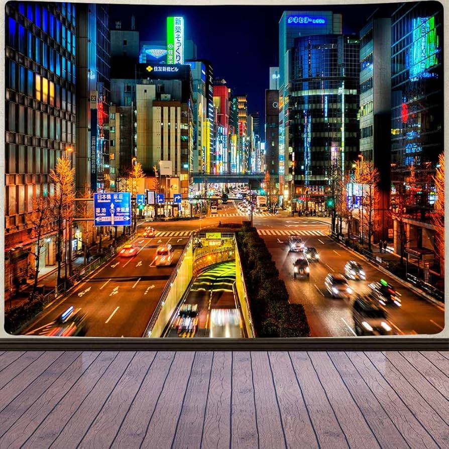 Amazon.com: Aidatain Japanese City Wall Tapestry - Tokyo Night