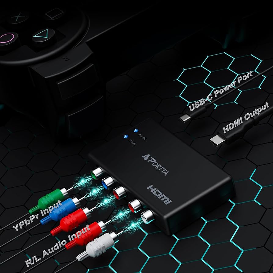 Amazon | Portta アナログ コンポーネント RGB 入力 to HDMI出力 変換