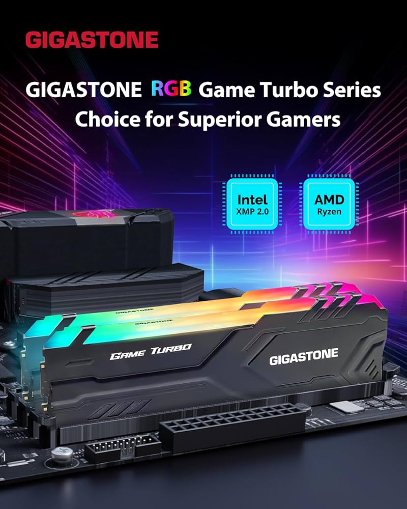 RGB DDR4 RAM】GIGASTONE Game TURBO 16GB Kit (2x8GB)DDR4 3200MHz
