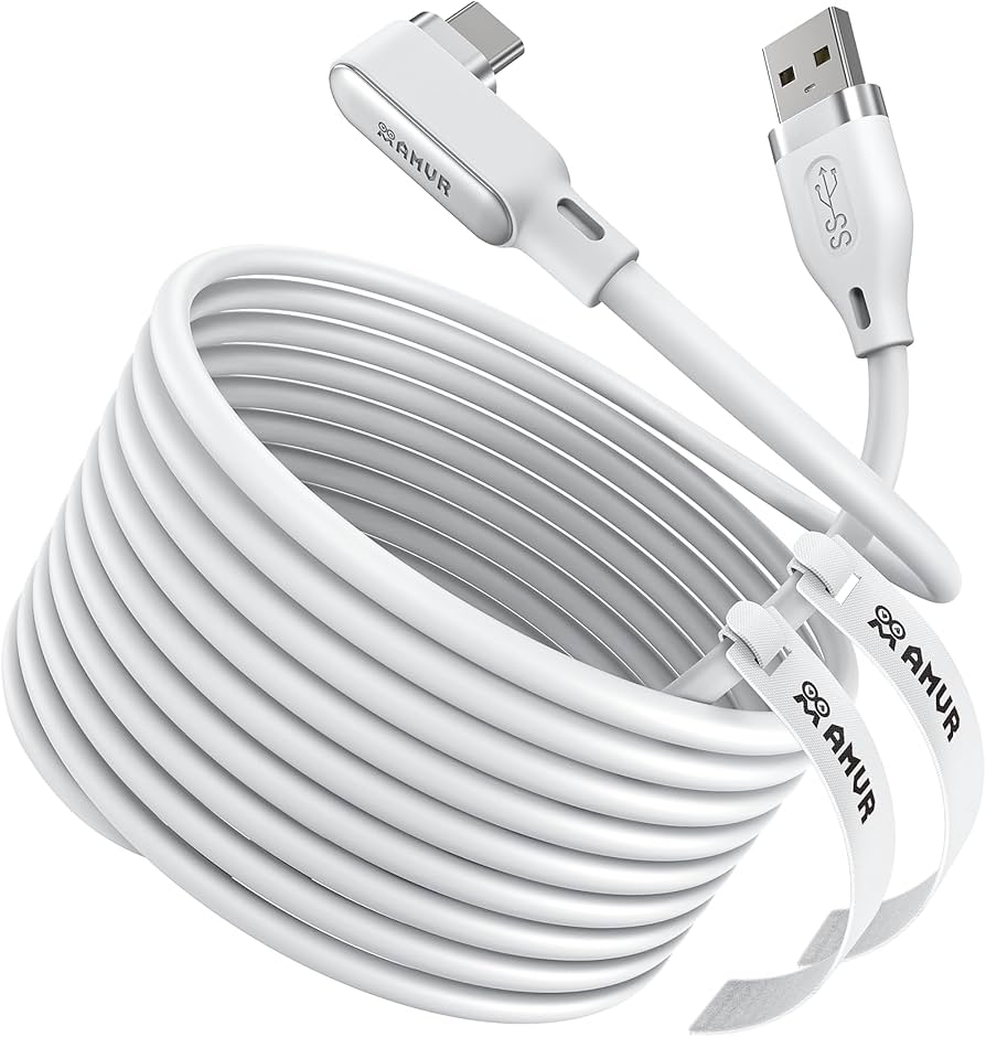 Amazon.co.jp: AMVR 5m L字型 Linkケーブル Quest 3/ Quest 3S/Quest 2