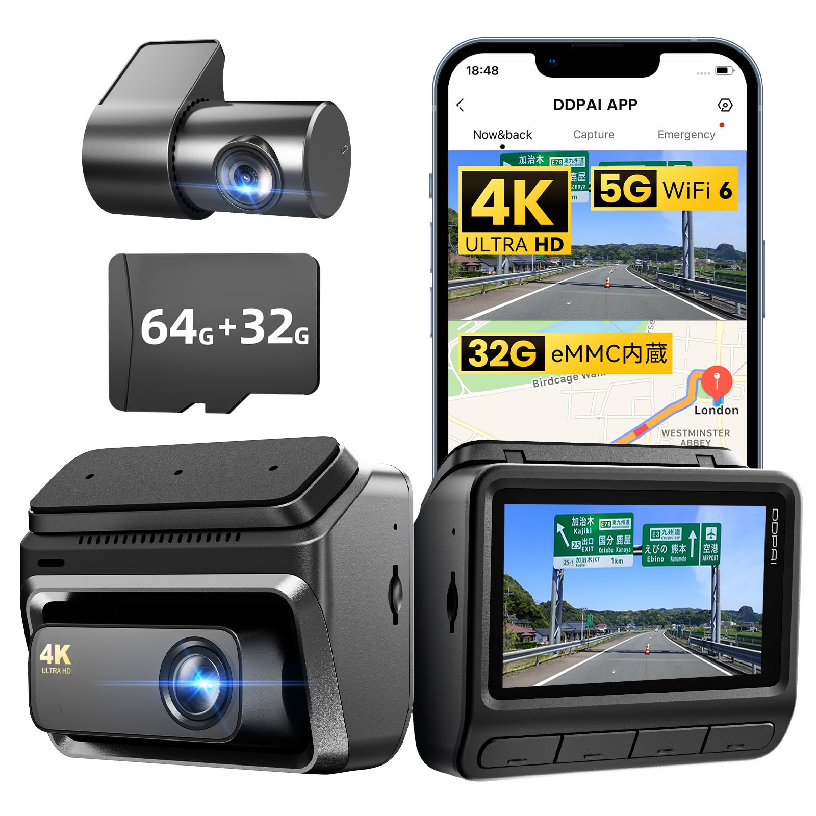 Amazon.co.jp: 【最新800万画素 超高精細記録】 DDPAI Z60 ドライブ