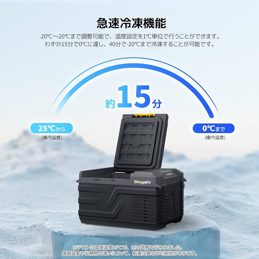 Amazon.co.jp: BougeRV ポータブル冷蔵庫 車載冷蔵庫 車載冷蔵冷凍庫