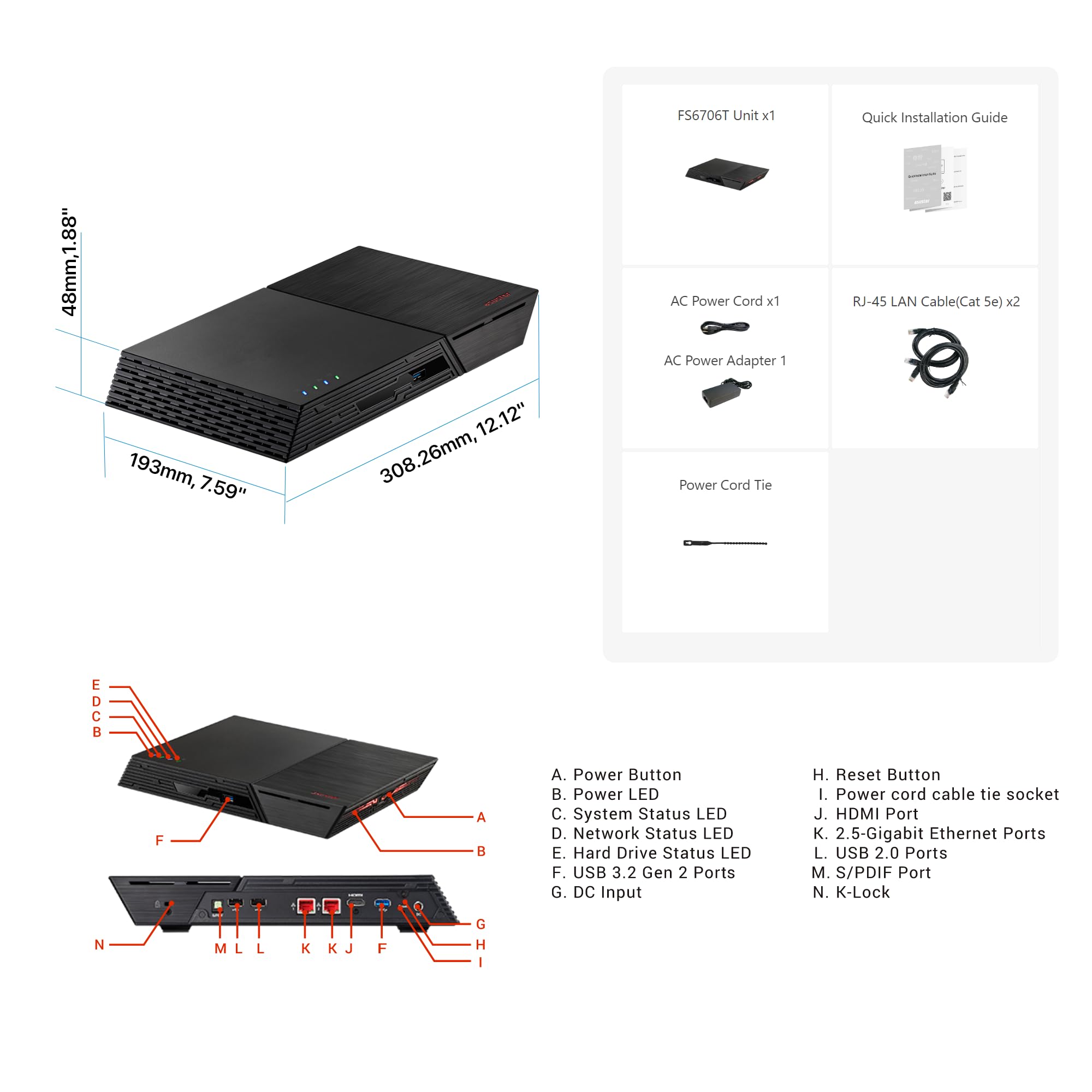 Amazon.co.jp: ASUSTOR ASUS子会社 SSD NAS 6ベイ FS6706T Flashstor 6