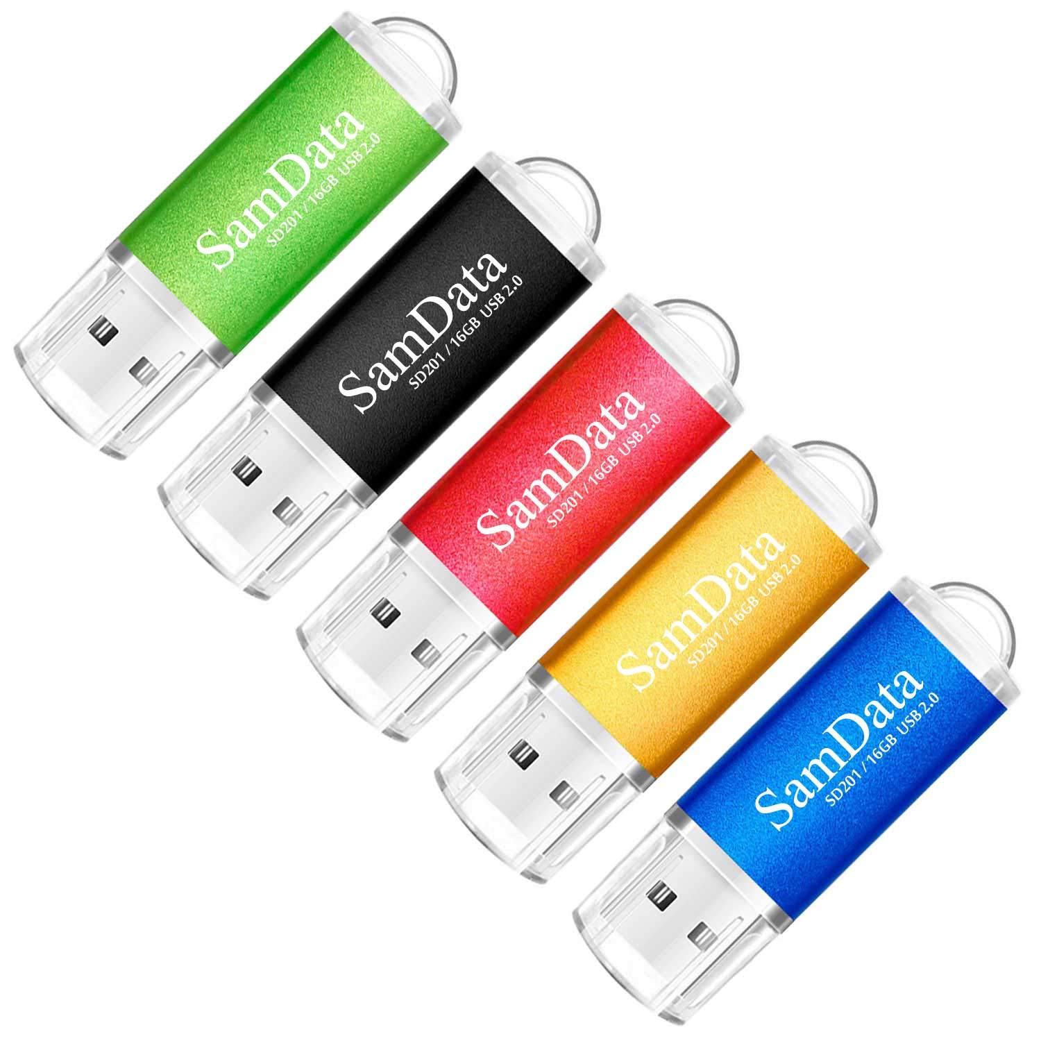 Amazon.com: SamData 5 Pack 16GB USB 2.0 Flash Drive Thumb Drives