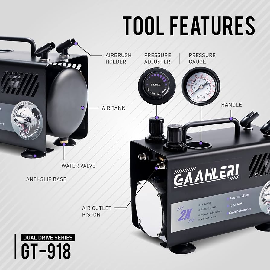 Amazon.com: Gaahleri Airbrush Painting Kit with Compressor Air