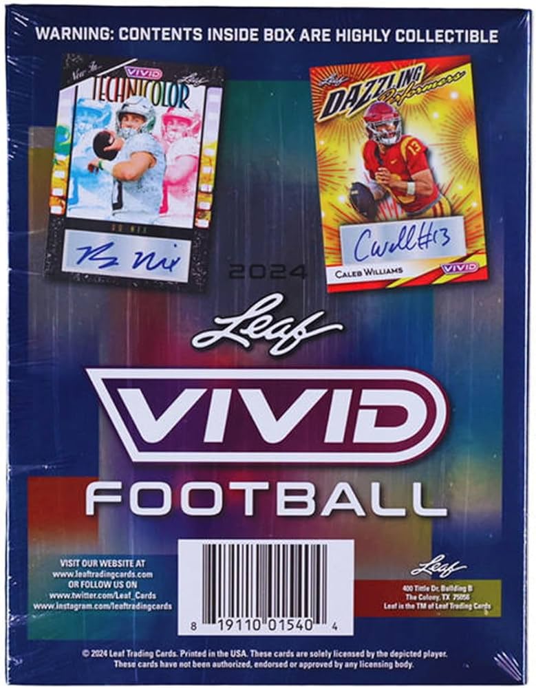 Amazon.com: 2024 Leaf Vivid Football Hobby Box : Sports & Outdoors