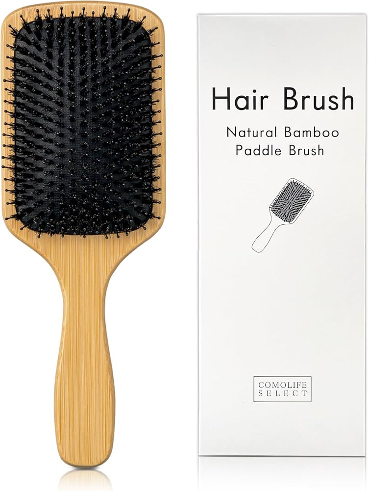 Amazon | 【コモライフ】竹製パドルヘアブラシ パドルブラシ 頭皮