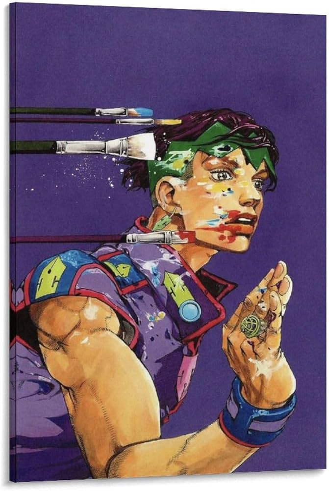 Amazon.co.jp: ジョジョの奇妙な冒険 油絵 ポスター キャンバス