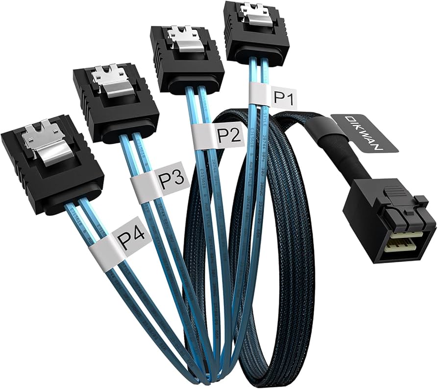 Amazon.com: OIKWAN Internal HD Mini SAS to 4XSATA Cable,1.6ft SFF