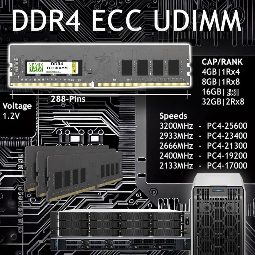 NEMIX RAM 32GB (2X16GB) DDR4 3200MHZ PC4-25600 2Rx8 1.2V CL22 288