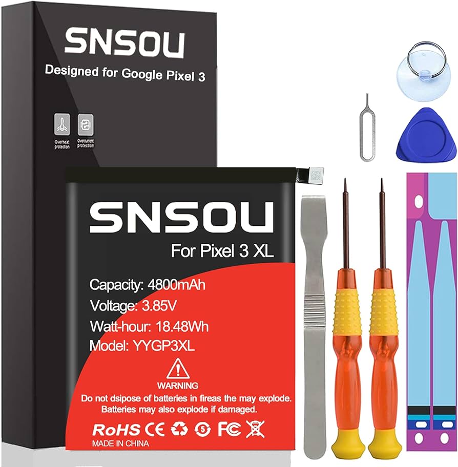 Amazon.com: Google Pixel 3 XL Battery, SNSOU 4800mAh Li-Polymer