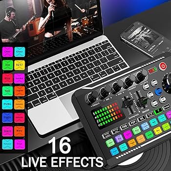 Amazon.com: F998 Live Sound Card & Audio Mixer with 16 Voice