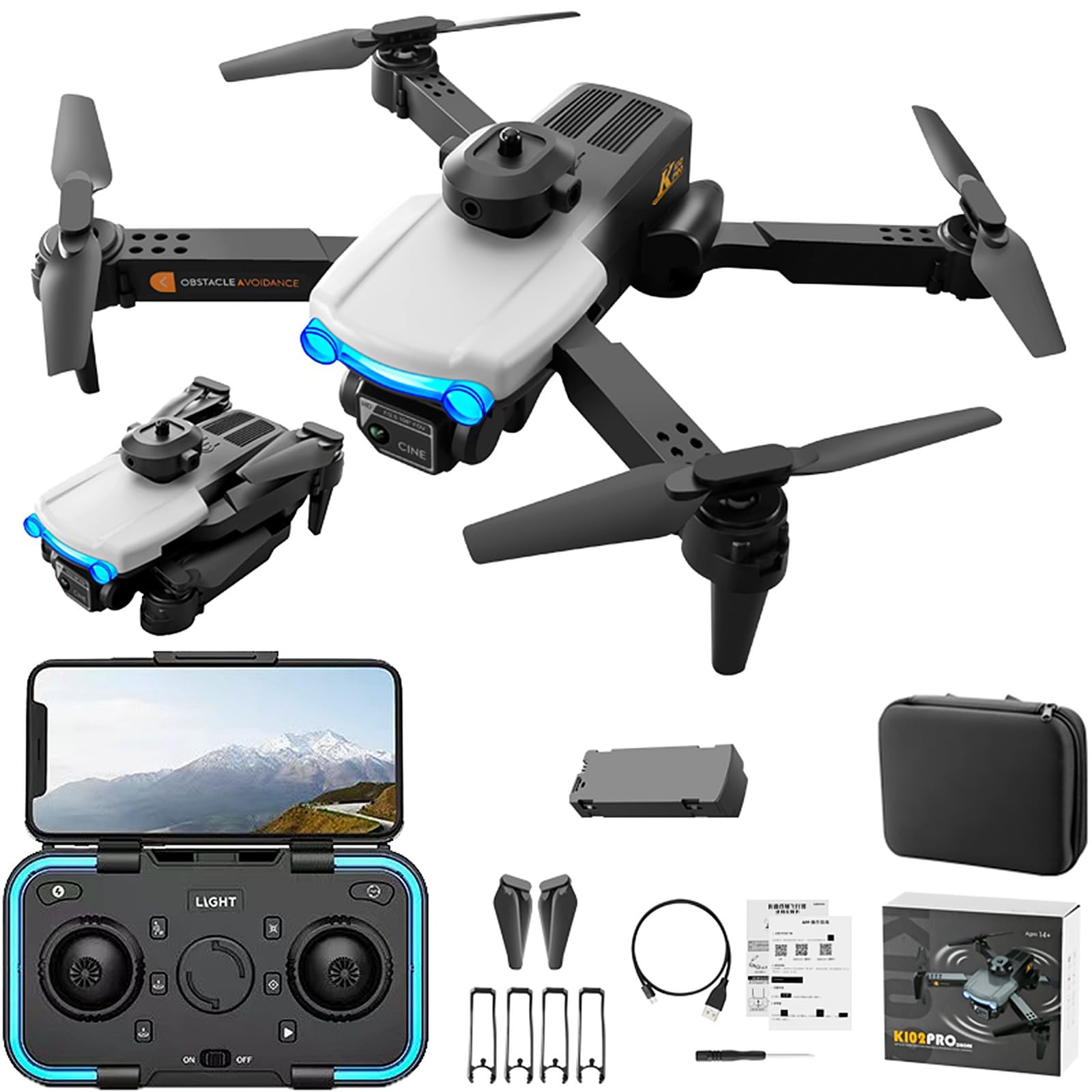 Amazon.co.jp: K102PRO ドローン カメラ付き 90°調整可能な 4K HD