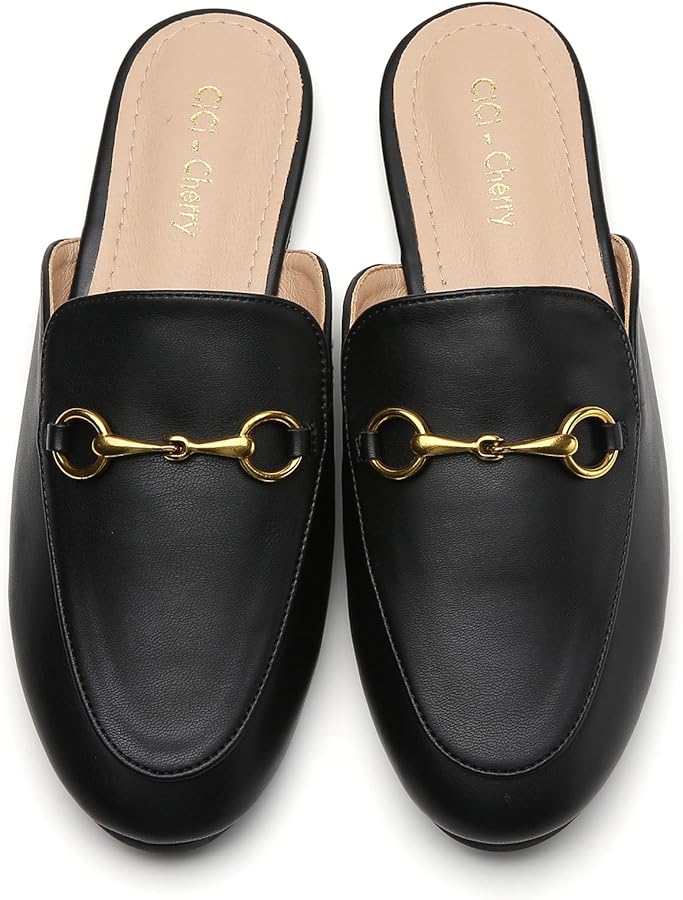 Amazon.com | CiCi-Cherry Buckle Mules for Women Work Flats Round