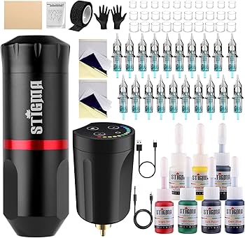 Amazon.com: STIGMA Wireless Tattoo Gun Tattoo Kit Complete with