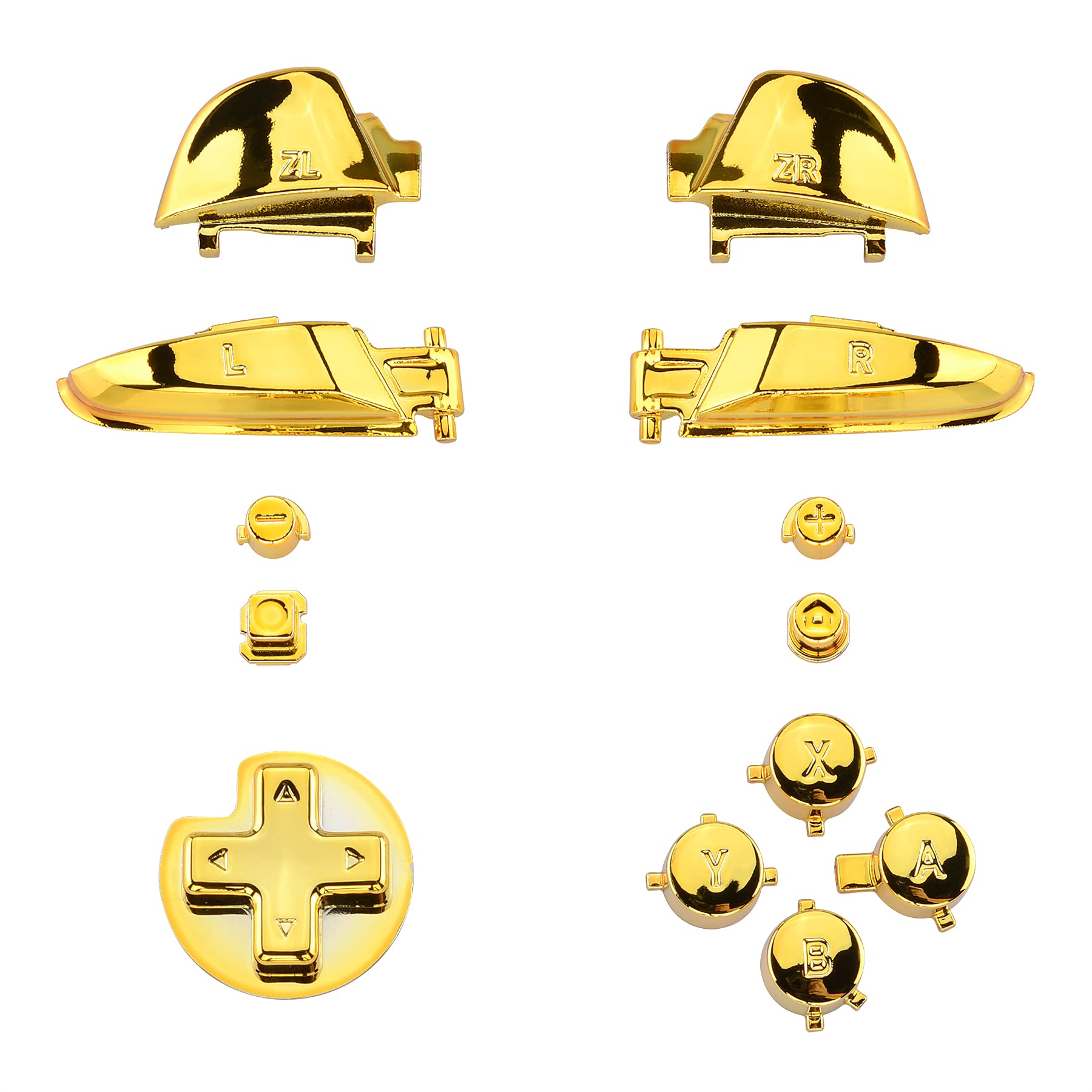 Amazon.com: eXtremeRate Chrome Gold Repair ABXY D-pad ZR ZL L R
