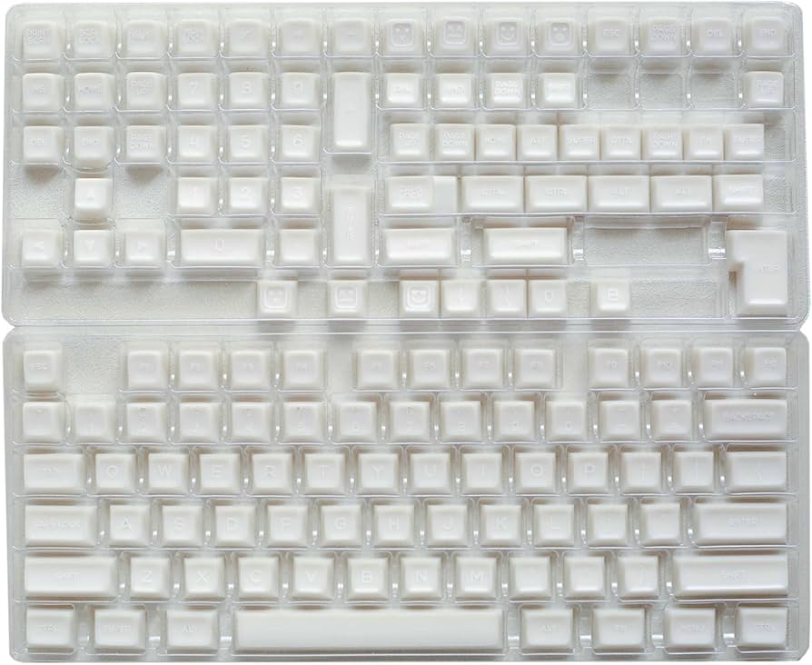 Amazon.co.jp: PBT キーキャップ白のようなダブルショット PBT キー