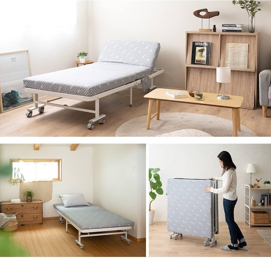 Amazon.co.jp: エムール ベッド 折りたたみベッド セミシングル ハイ