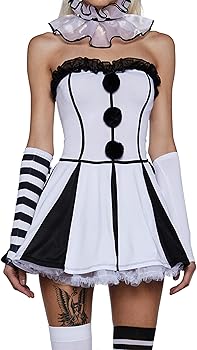 Amazon.com: Dolls Kill Classic Pierrot Clown Costume - Playful