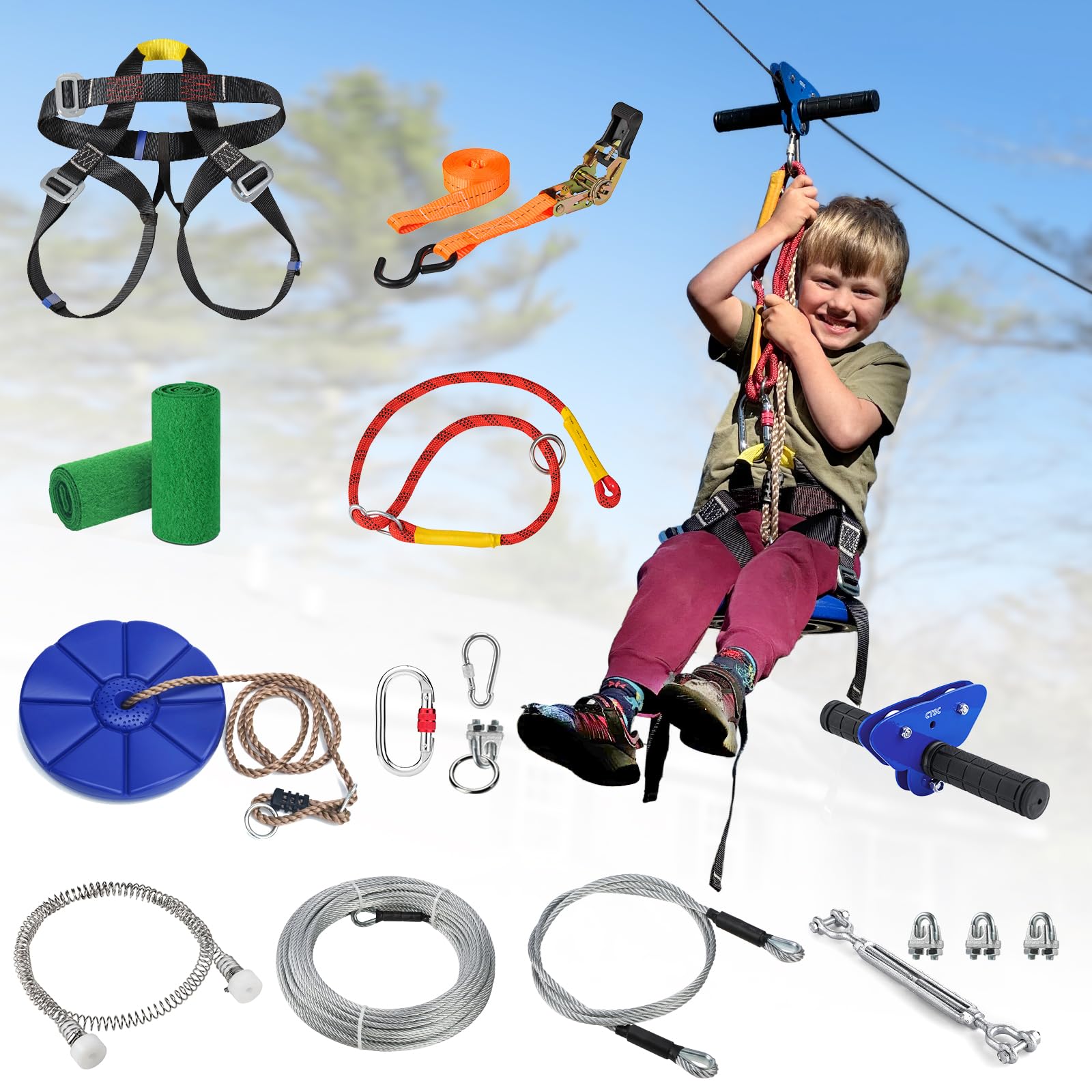 Amazon.com: CTSC Zipline for Kids and Adult, Zip line Kits for