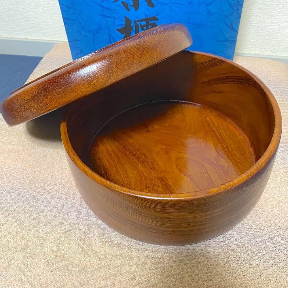 Amazon｜大幅 高級 大蔵ロクロ工芸の木製御茶櫃｜茶入・茶壺