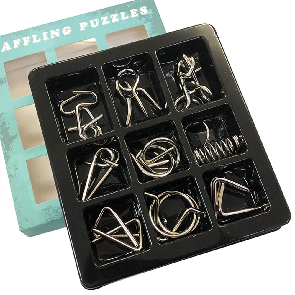 Amazon.co.jp: 知恵の輪9点セット 【中級】 選べる難易度 メタル製