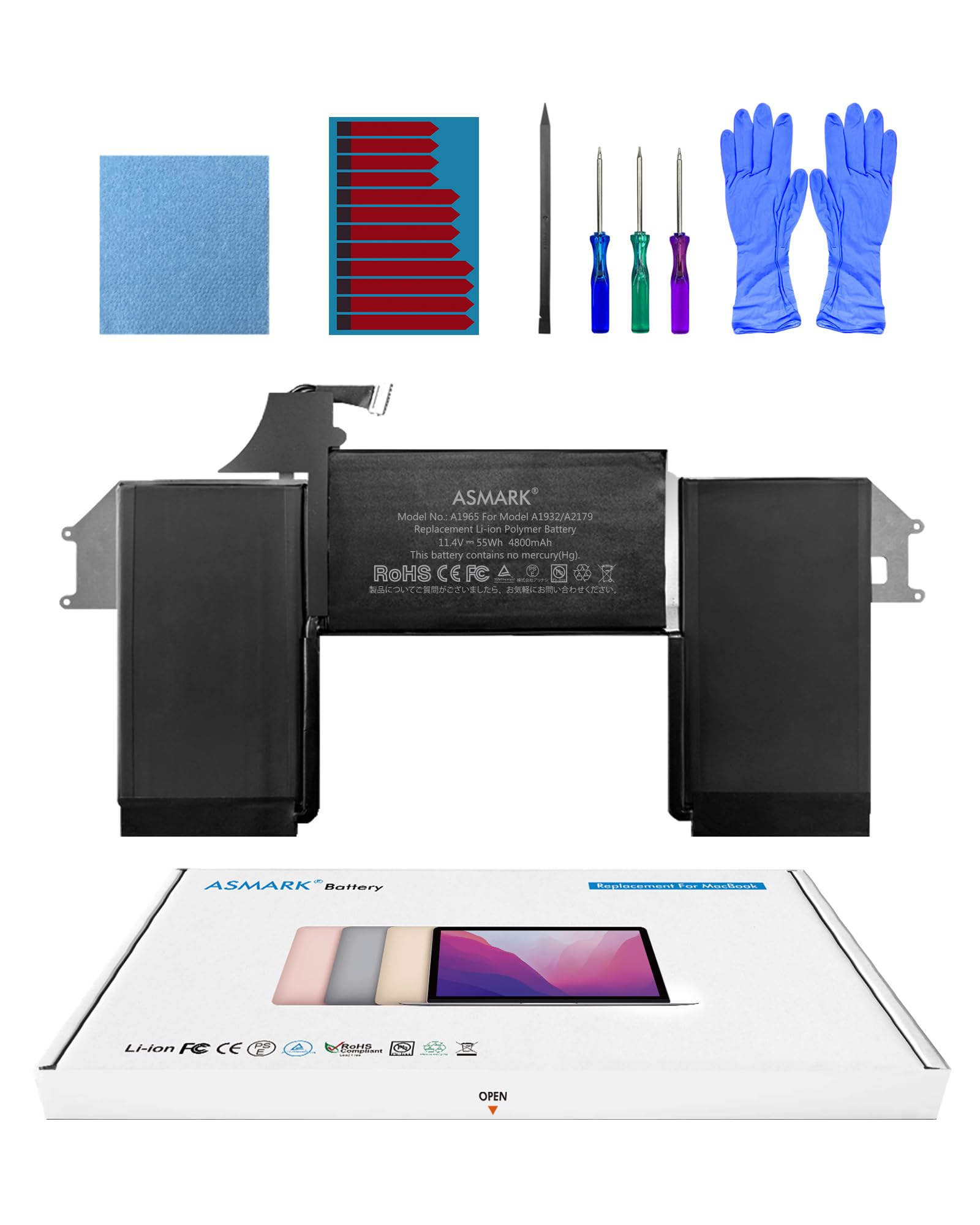 Amazon.co.jp: ASMARK Macbook Air A1932 バッテリー 交換 適用 13