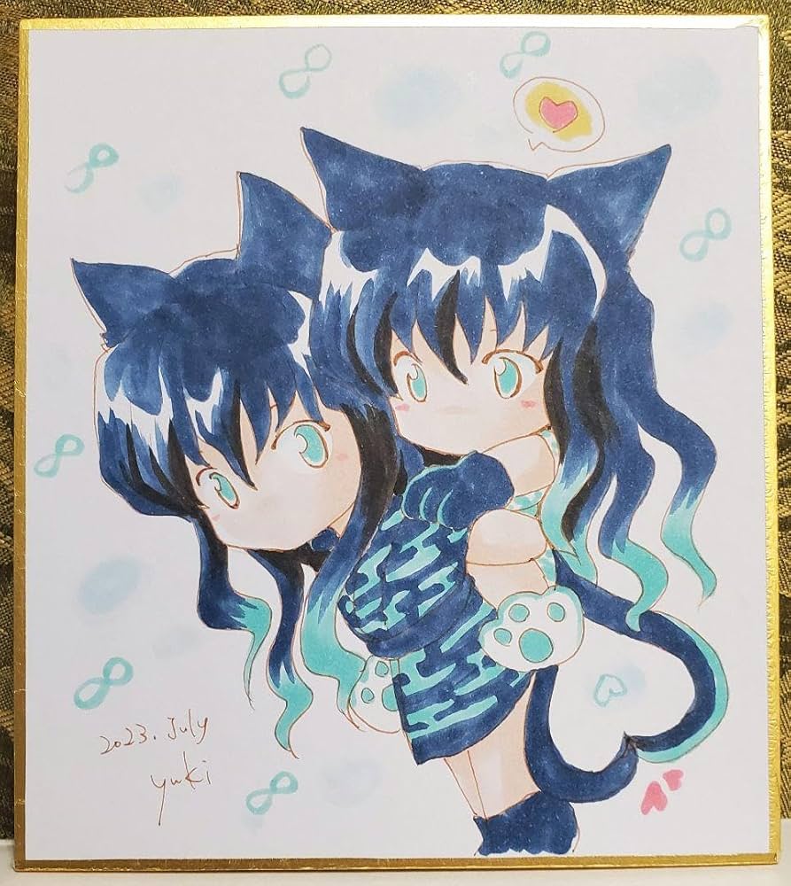 Amazon.co.jp: 手描きイラスト 鬼滅 時透無一郎 無一郎 有一郎 猫 ミニ