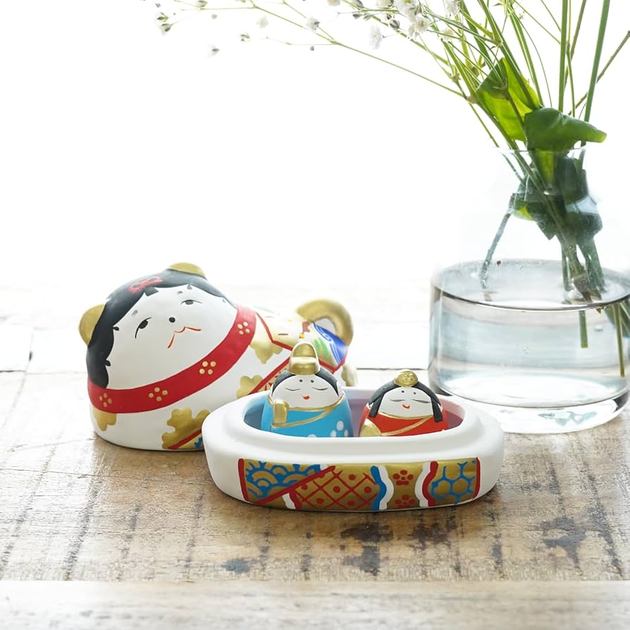Amazon.co.jp: ふくべ屋 瀬戸焼 雛人形 犬筥お雛かくれんぼ 小さい雛