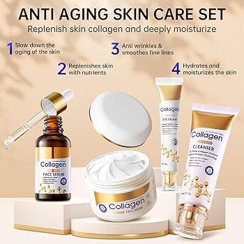 Amazon.com: Collagen Skin Care Set, Anti Aging Skincare Set for