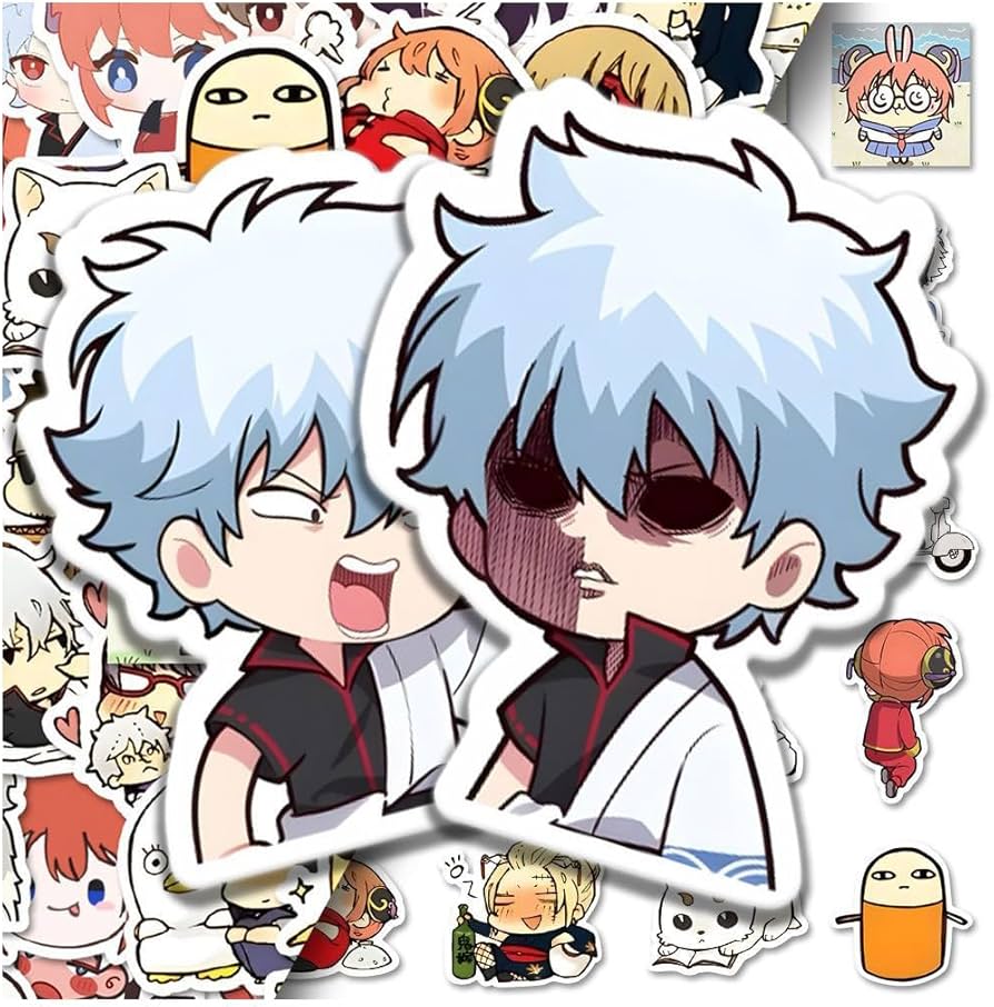 Amazon.co.jp: 銀魂 ステッカー 200枚 ノートステッカー 銀時 新八