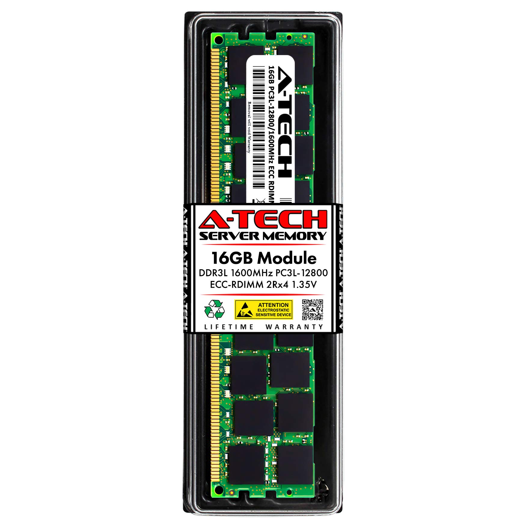 A-Tech 16GB DDR3/DDR3L 1600MHz PC3L-12800R ECC RDIMM 2Rx4 Dual