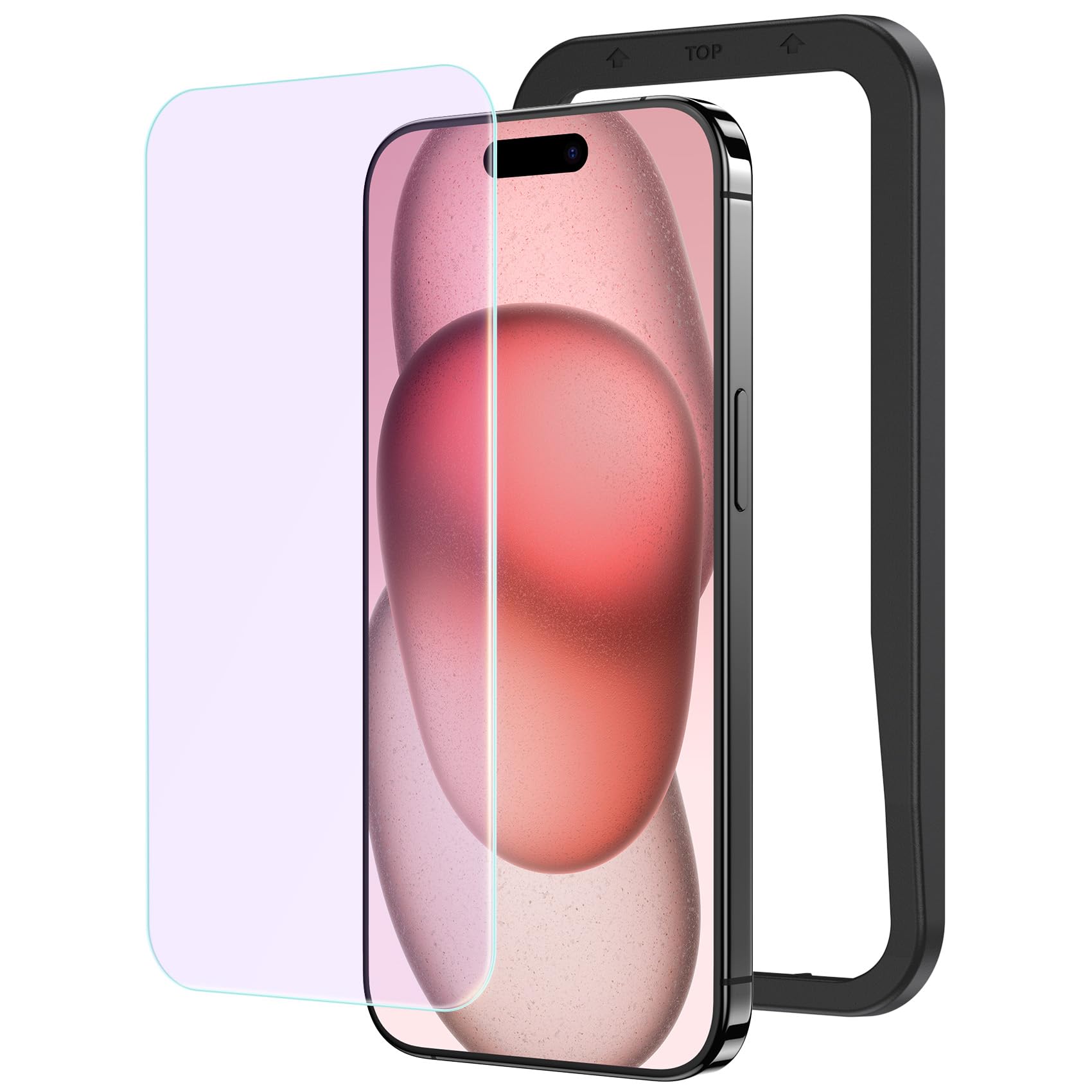 Amazon | NIMASO ブルーライトカット iPhone 15 用 ガラスフィルム 目