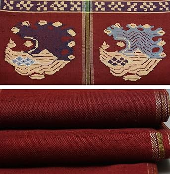 Amazon.co.jp: 龍村平蔵製 袋帯 甲比丹孔雀 紬地 本袋帯 カジュアル