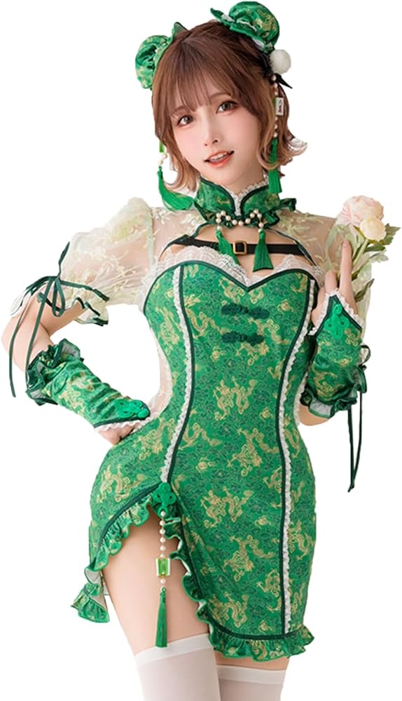 Amazon.co.jp: [Malymoon] コスプレ チャイナ チャイナドレス 麻雀