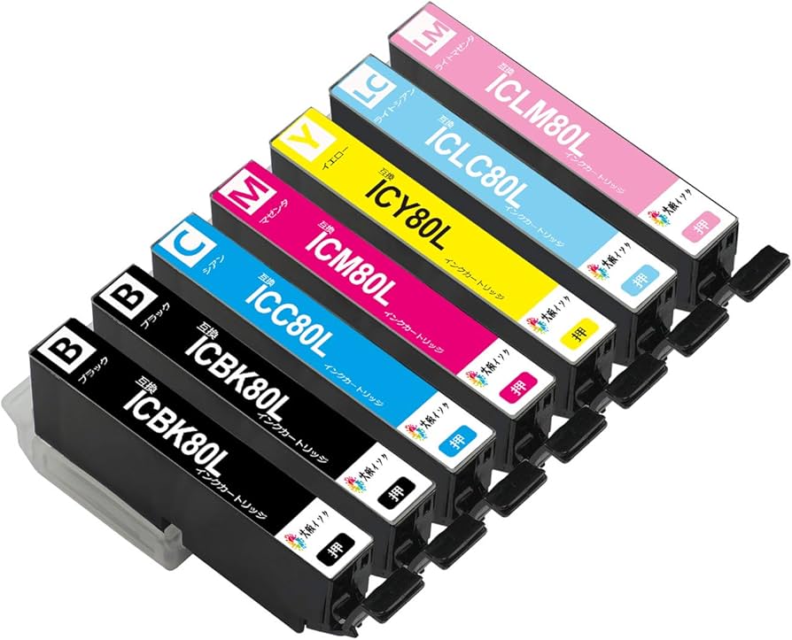 Amazon.co.jp: エプソンインク80 増量版 互換インクカートリッジ80l